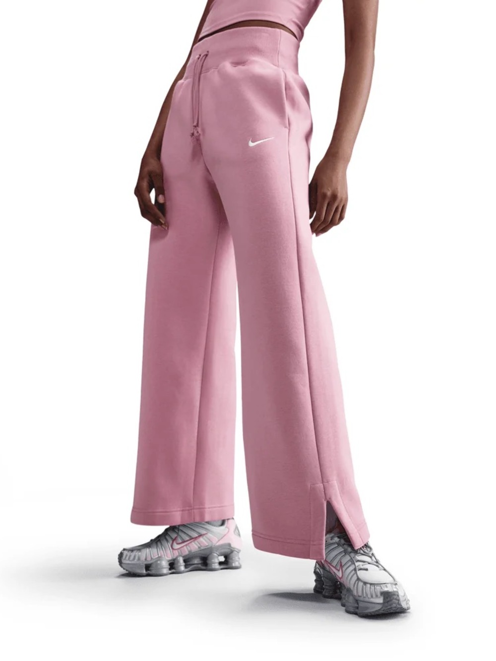 Nike Phoenix Fleece High Waisted Wide Leg Sweatpants ELEMENTAL PINK DQ5615 Sz S